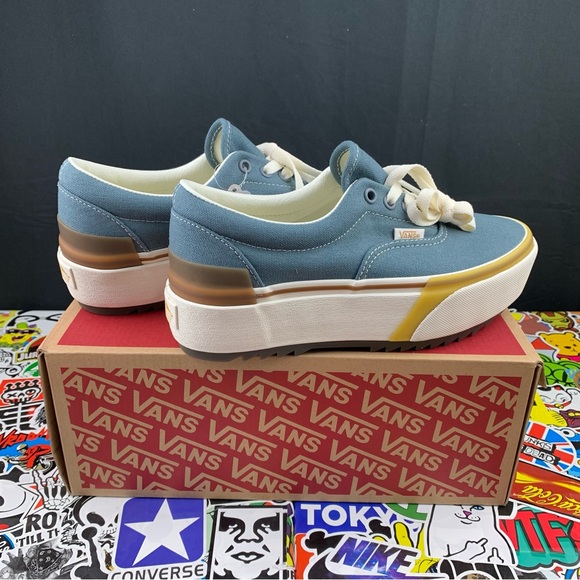 Vans Era Stacked Platform Blue Gold Womens Various Sizes - Picture 2 of 14